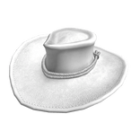 White Leather Western Outback Hat