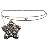 White Leopard Cstar Quilted Waist Bag Silver