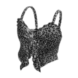 White Leopard Tie Top