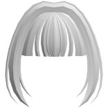 white long curtain bangs