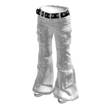 White Low Rise Y2K Flared Denim