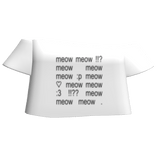 white meow shirt
