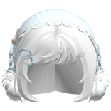 White Messy Buns W/ Mori Kei Blue Bonnet