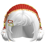 White Messy Buns W/ Mori Kei Red Bonnet