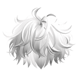 White Messy Fluffy Boy Hair