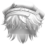 White Messy Hair w/ Skull Punk Cap