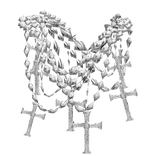 White Multi Layered Cross Chains