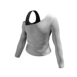 White off shoulder shirt with black top