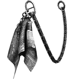 White Paisley Pocket Handkerchief Belt Keychain