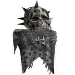 White Paisley Skull Scarf Gothic Shoulder Right