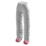 white pajamas with pink slippers