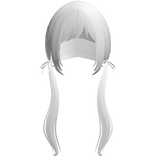 White Pigtails Bows Long W Bangs