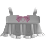 White Pink Bow Ruffle Dress Y2K Cute Aesthetic