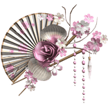 White Pink Floral Traditional Japanese Chinese Fan