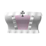 white pink gothic vcut  top