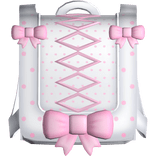 white pink polka dot backpack
