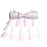 ♡ : white + pink polka dot ruffle baby doll dress