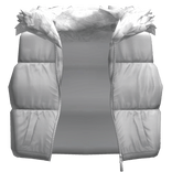 White Puffer Vest + Neck Fur Collar 1.0