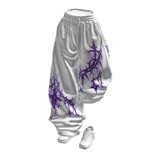 White Purple Half Raised Baggy Sweatpants w/ Shoes