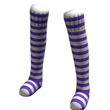 White Purple | Leg Warmers Thigh High Socks