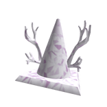 White Purple Sparkle Time Traffic Cone w/ Antlers