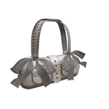 White ribbon buckle bag