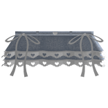 ♡ White ribbon denim skirt w/ hearts