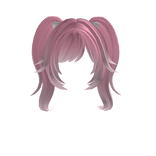 white ribbon twin tails pink cute hair