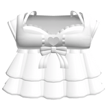 ♡꒰ white ruffled heart baby doll dress
