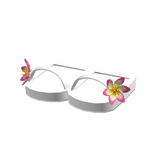 White Sandals with Pink Hibiscus Summer🥥🌺 3.0