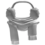 White scarf with White headphones