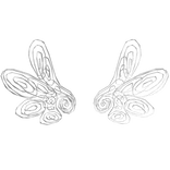 white scribble doodle angel wings 