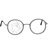White Shattered Circle Glasses