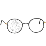 White Shattered Circle Glasses