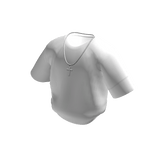White Shirt with Cross Chain