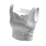 White silk button crop top