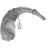 White Silver Star Chained Fluffy Tail