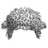 white snow leopard y2k fluffy chunky fur ushanka