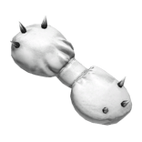 white spike leather hair bow