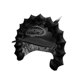 White Spikey Hood w/ Black Hat