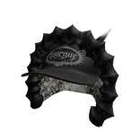 White Spikey Hood w/ Black Hat V2