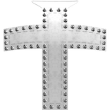 white spiky cross pendant