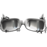 white spiky reflective emo y2k glasses