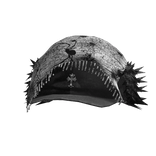 White Spooky Vintage Trapper Cap W/ Chrome Emblem 