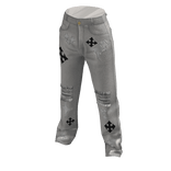 White Streetwear Patch Jeans