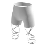 White Stretchy Nylon Wrap-Up Bike Shorts