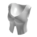 White Stylish Pleated Crop Tee