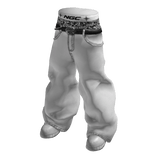 White Stylish Y2K Saggy Jeans w/ Boxer