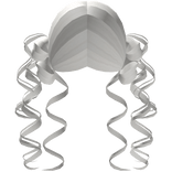 White Super Duper Curly Side Buns