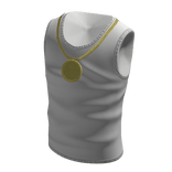 White Tank Top with Gold Coin Chain